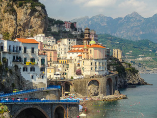 Fototapeta na wymiar Atrani und Amalfi, Amalfiküste, italien