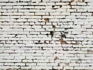 Painted brick wall of an architectural structure in light gray color. Fashionable texture for design.