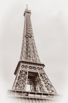 Eiffel Tower vintage photo.