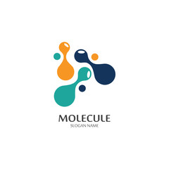 Molecular logo structure chemical atoms vector illustration