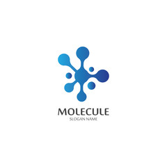 Molecular logo structure chemical atoms vector illustration