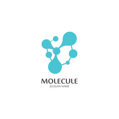 Molecular logo structure chemical atoms vector illustration
