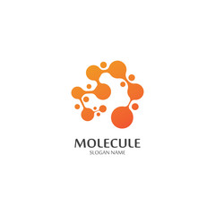 Molecular logo structure chemical atoms vector illustration