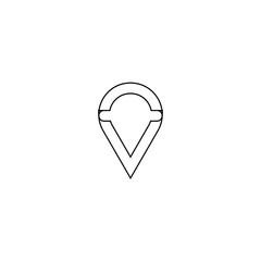 Location icon. Map pin symbol. Logo design element. Travel sign