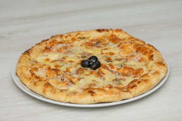 Classic Round Cheese Pie Or Quatro Formaggi Pizza