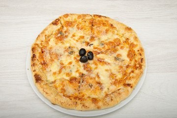 Classic Round Cheese Pie Or Quatro Formaggi Pizza