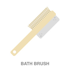 bath brush flat icon on white transparent background. You can be used black ant icon for several purposes.	