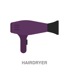 hairdryer flat icon on white transparent background. You can be used black ant icon for several purposes.	