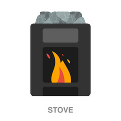 stove flat icon on white transparent background. You can be used black ant icon for several purposes.	