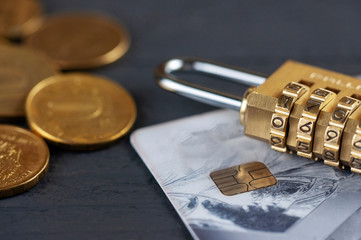 combination lock and credit card