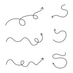 Hand drawn vector arrows set.
