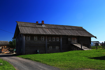 Wooden architecture on Kizhi island. Lake Onega. Karelia