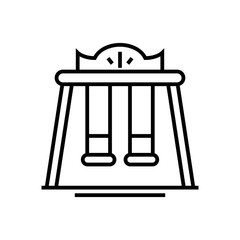 Gerden swing line icon, concept sign, outline vector illustration, linear symbol.