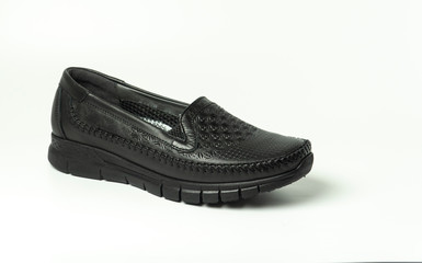 women's leather shoes models, slippers, classic shoes, heels shoes on a white background