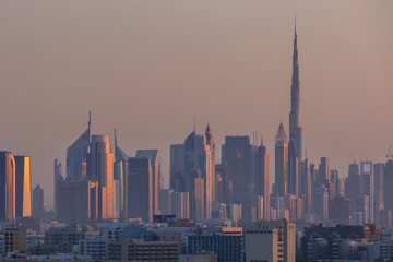 view of Dubai downtown with Burj Khalifa