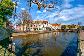 Obraz premium Sneek Altstadtszene, Holland