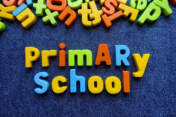 Primary School, with colorful letters.
