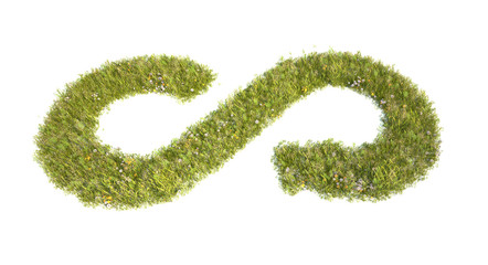 Infinity and Recycling symbol - 3D illustration