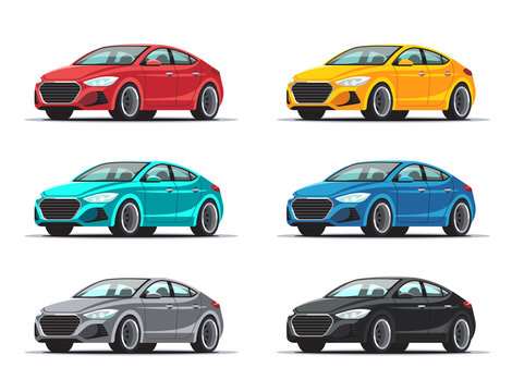 Set of vector car design