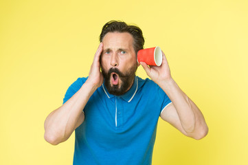 Ear and hearing care. Mature man suffer deafness or hearing loss. Hearing disorder. Hearing...