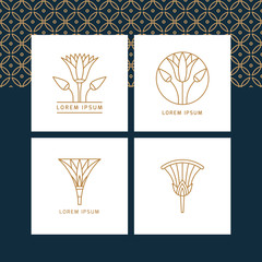 Logos in the form of an Egyptian lotus flower.