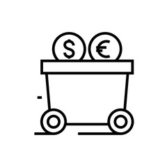 Industry income line icon, concept sign, outline vector illustration, linear symbol.