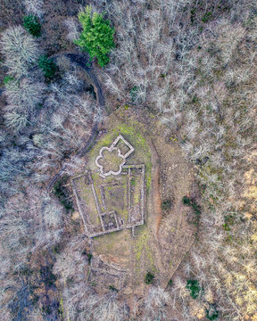 Aerial photos of the beautiful town of Montieri, Maremma, Toscana, Italy
