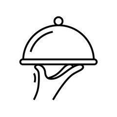 Hot eat line icon, concept sign, outline vector illustration, linear symbol.