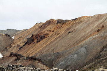  Mountain of brown volcanic rock