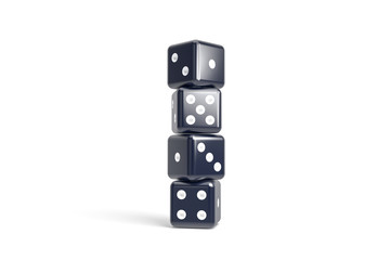 3D Rendering Casino Concept with Dices on White