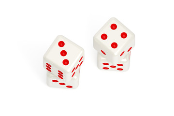 3D Rendering Casino Concept with Dices on White