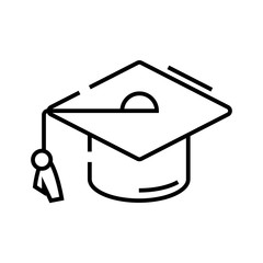 Graduation line icon, concept sign, outline vector illustration, linear symbol.