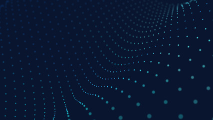 Big data massive illustration as a field of glowing particles