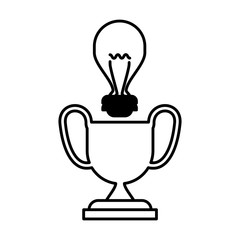 business trophy golden with light bulb