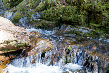 Waterfalls Peaceful Nature Landscape in Mountains