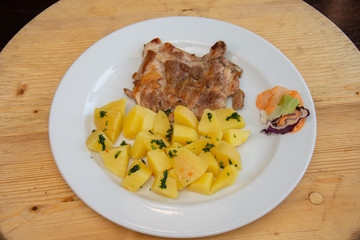 Pork chop with nature potatoes