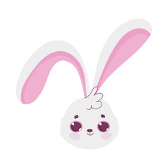 cute rabbit face cartoon character icon design