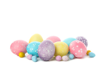 Fototapeta na wymiar Colorful Easter eggs isolated on white background