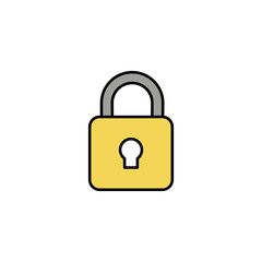 security padlock, line style icon