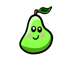 Cartoon Stylized Happy Pear