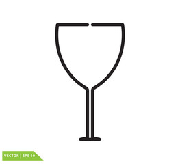 Wine glass icon vector logo template