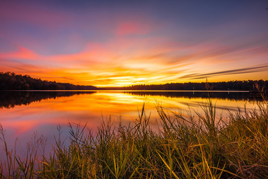Sunset Cloudscape At Davis Lake, Mississippi