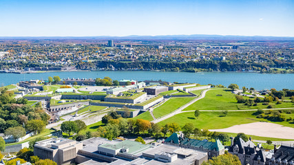 Quebec City, panorama of the town, with the Saint-Laurent river in background