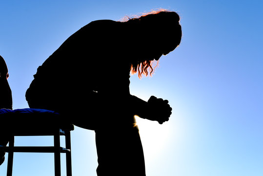 A photo of the psychological state of an unemployed, unhappy and thoughtful person