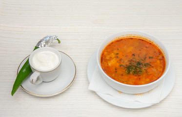 Pork soup with vegetables