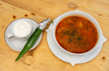 Pork soup with vegetables