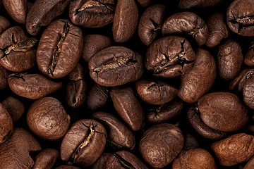 Roasted coffee beans background texture