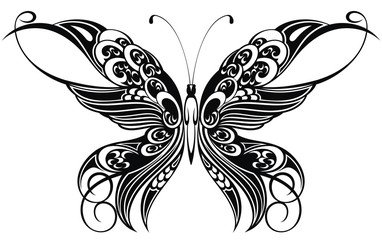 Decorative abstract doodle design butterfly