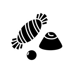 Choco candies black icon, concept illustration, vector flat symbol, glyph sign.