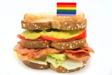 Sandwich LGBT lettuce, guacamole, bacon and tomato